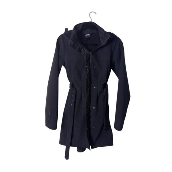 The North Face Womens Black Belted Hooded Softshell Coat S